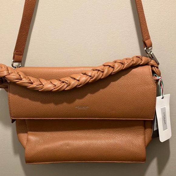 NWT Lia Numa made in Italy genuine leather bag braided strap optional crossbody - Picture 2 of 14